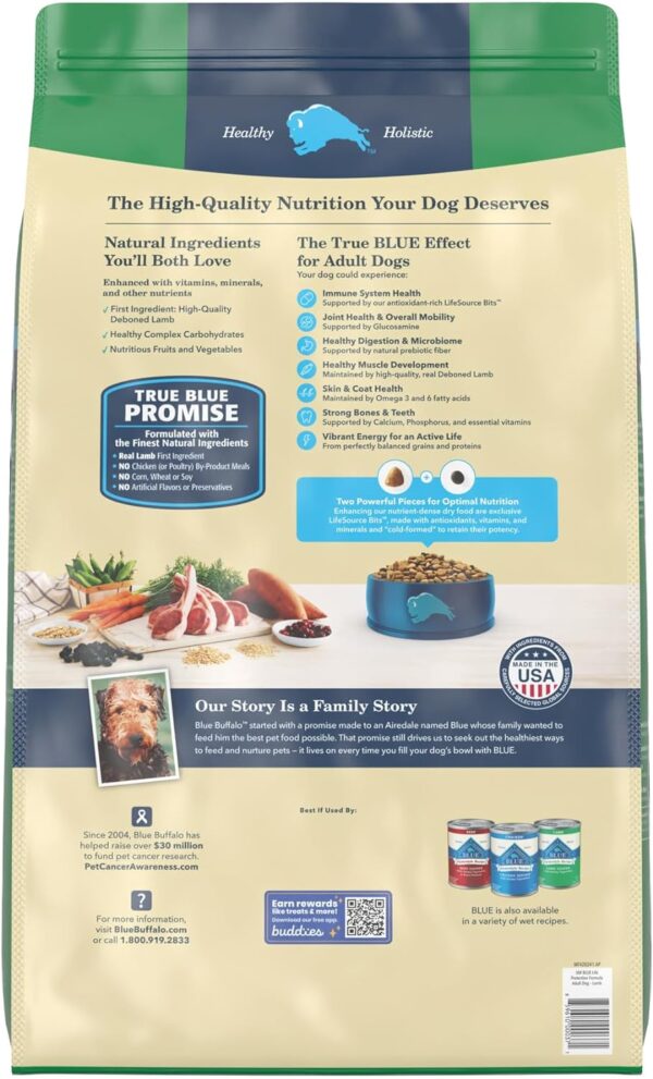Blue Buffalo Adult Lamb and Brown Rice Dog Food - 30lb Bag - Image 2