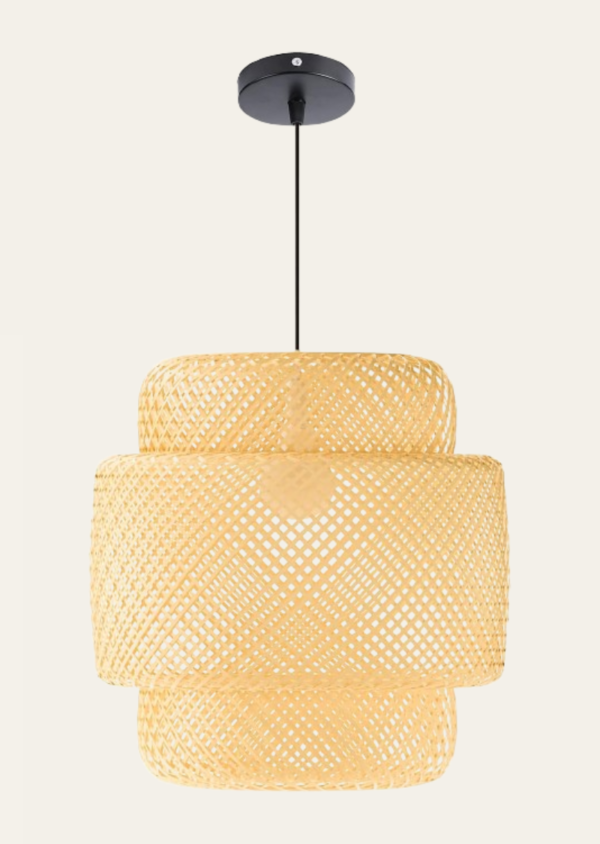 POPRHINO Bamboo Woven Pendant Light (19.6 x 18.8inch)