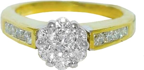 Genuine 1.54 Cts Diamonds Engagement Ring 14K Yellow Gold - Image 5