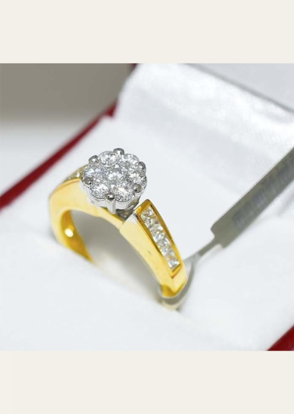 Genuine 1.54 Cts Diamonds Engagement Ring 14K Yellow Gold