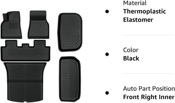 All-Weather TPE Rubber Floor Mats for 2020-2024 Tesla Model Y - Image 7