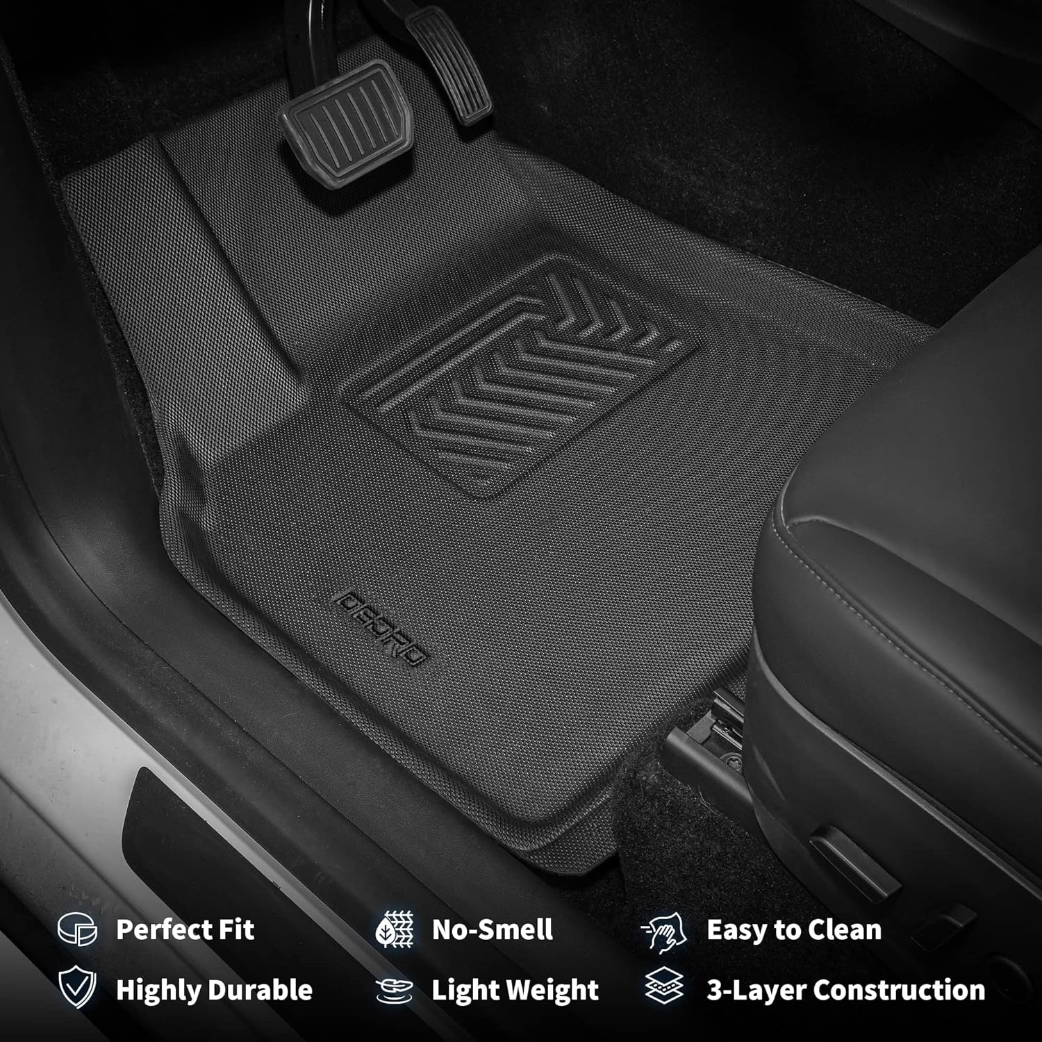 All-Weather TPE Rubber Floor Mats for 2020-2024 Tesla Model Y