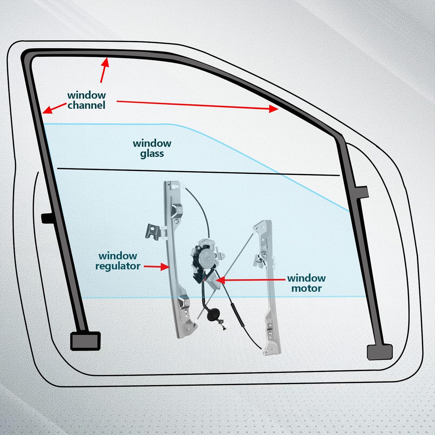 FINDAUTO Power Window Regulator Front Left Driver