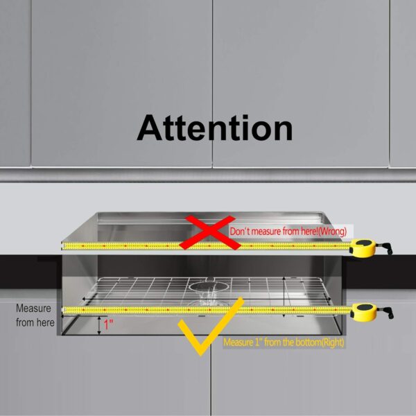 Stainless Steel Sink Grid and Protectors for Kitchen Sink, 26" x 14" with Rear Drain for Single Sink Bowl - Image 2